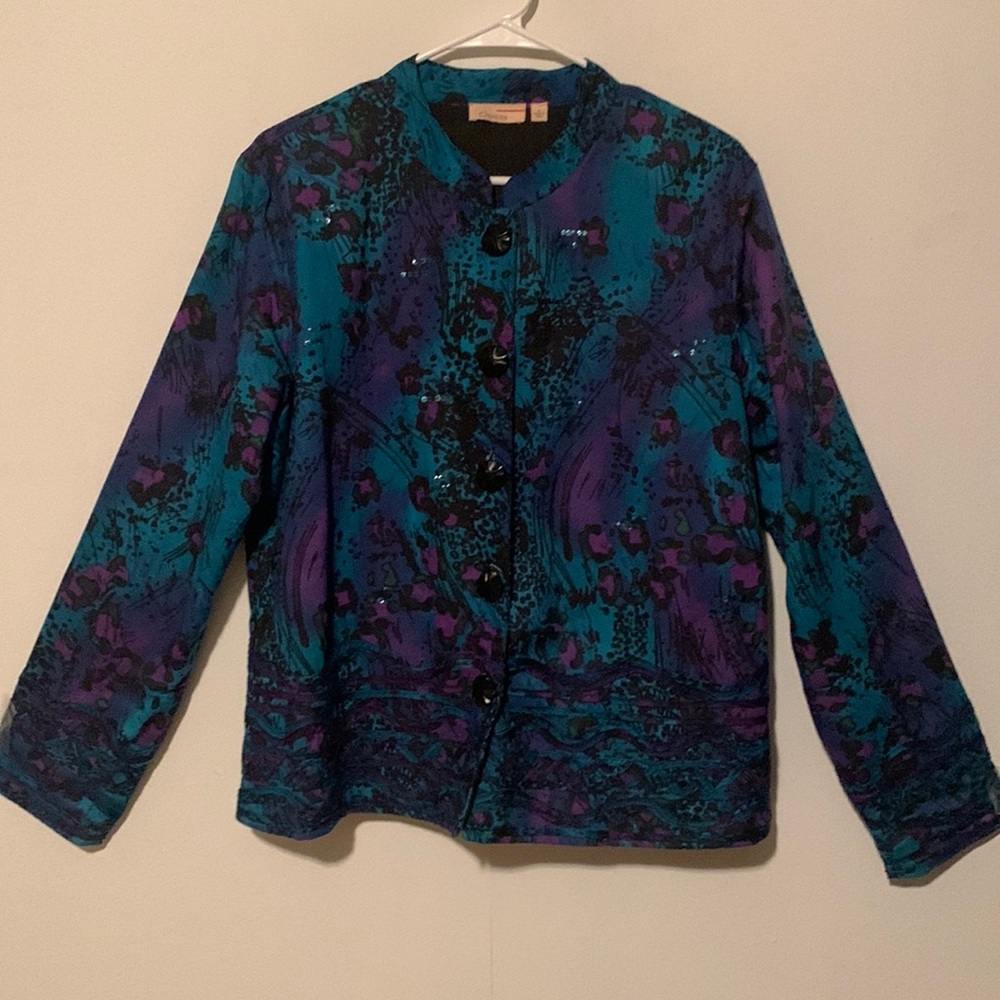 Choices Button Down Embellished Jacket